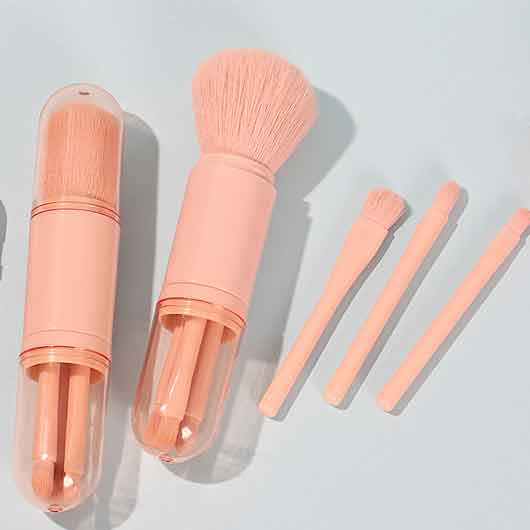Pink TPR Handle Makeup Brush Set for Women