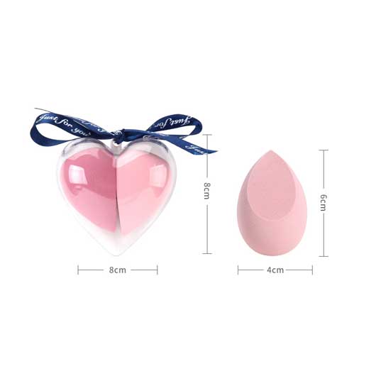 Random Color Waterdrop Heart Design Beauty Blender Set