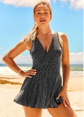 Shining Black Cross Strap Swimdress Top-No Bottom