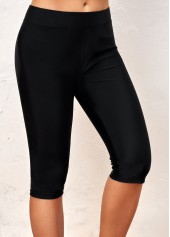 Wide Strap Patchwork Black Swimdress Top-No Bottom