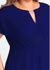 Navy Blue Plus Size Short Sleeve Dress