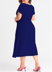 Navy Blue Plus Size Short Sleeve Dress