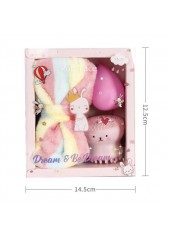 Pink Striped Bowknot Waterdrop Face Washing Set