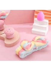 Pink Striped Bowknot Waterdrop Face Washing Set