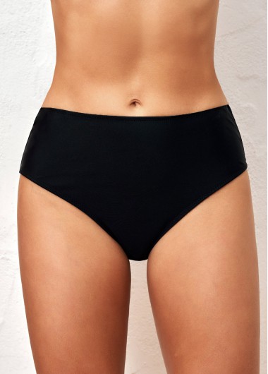 Rosewe Mid Waist Solid Bikini Bottom for Women - XXL