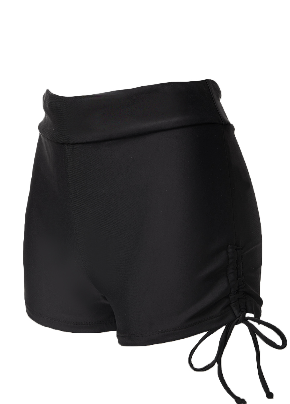 High Waisted Bowknot Detail Black Swimwear Shorts