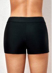 Striped Wide Strap Black Tankini Top-No Bottom