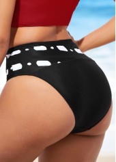 Color Block High Waisted Polka Dot Bikini Set