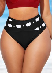 Color Block High Waisted Polka Dot Bikini Set