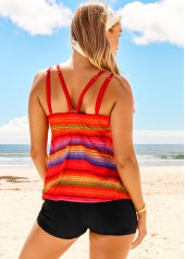 Double Straps Rainbow Stripe Tankini Top-No Bottom