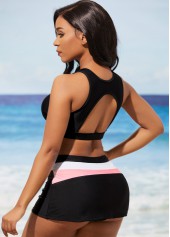 Mid Waist Black Contrast Bikini Set