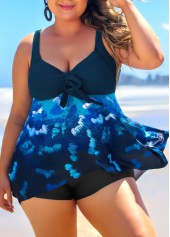 Plus Size Navy Blue Ombre Tankini Top-No Bottom