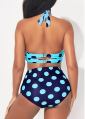 Polka Dot Sky Blue High Waisted Bikini Set