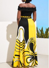 Color Block Lace Patchwork Off Shoulder Dress