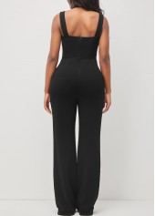Black Criss Cross Neck Sleeveless Jumpsuit