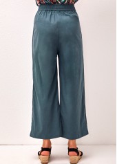 Peacock Blue Pockets High Waisted Pants