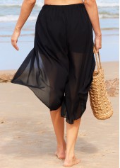 High Waisted Black Side Slit Beach Pants