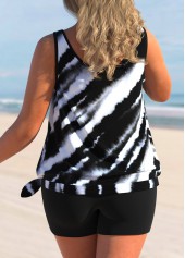 Color Block Tie Dye Print Plus Size Tankini Top-No Bottom