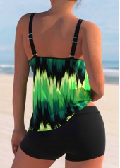 Ombre Double Straps Green Tankini Top-No Bottom