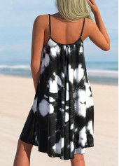 Tie Dye Print Black Cover Up