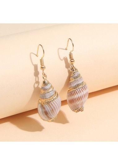 Rosewe Chic Conch Design Multi Color Metal Detail Earrings - One Size