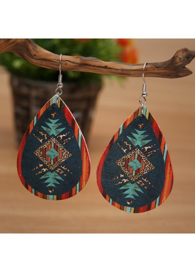 Rosewe Chic Tribal Design Leopard Waterdrop Detail Multi Color Earrings - One Size