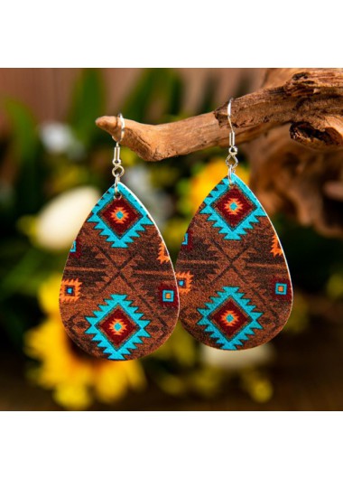 Rosewe Chic Tribal Design Retro Waterdrop Detail Multi Color Earrings - One Size