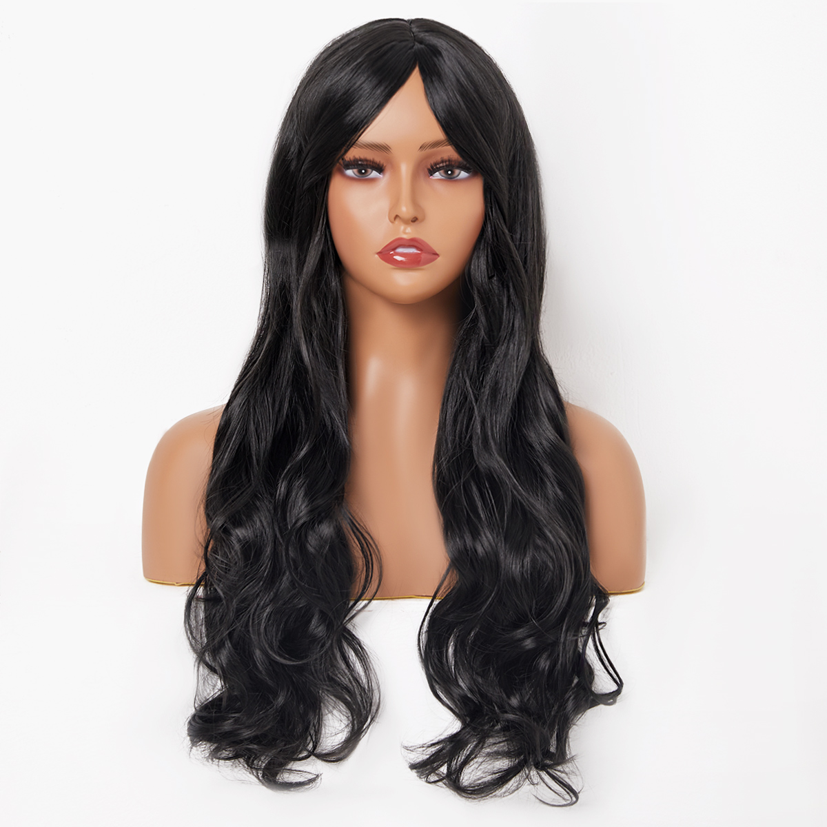 Middle Score Wave Black Wig for Women