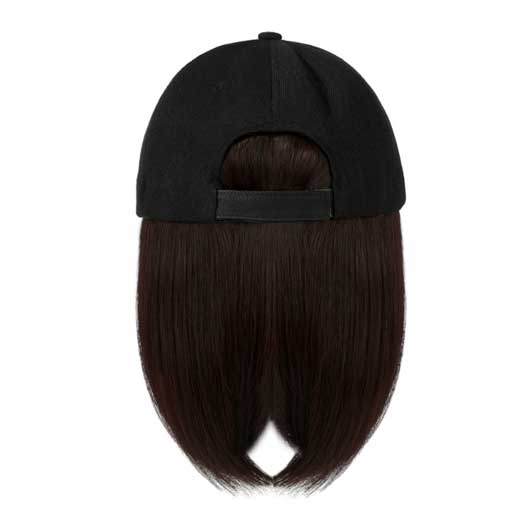 Short Dark Brown Integrated Hat and Wig