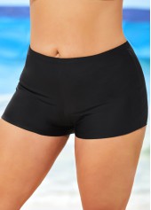 Black High Waisted Plus Size Swimwear Shorts