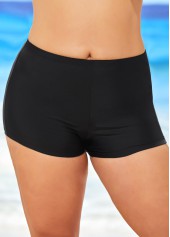 Black High Waisted Plus Size Swimwear Shorts