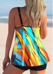 Double Straps Multi Color Tankini Set
