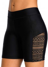 Double Straps Tribal Print Black Tankini Top-No Bottom