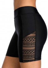 Double Straps Tribal Print Black Tankini Top-No Bottom