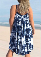 Black Plus Size Tie Dye Print Cover Up Dress