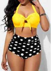 High Waisted Yellow Stringy Selvedge Bikini Set