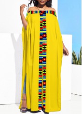 Yellow Tribal Print Off Shoulder Blouse