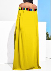 Yellow Tribal Print Off Shoulder Blouse