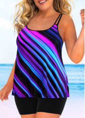 Plus Size Multi Color Gradient Tankini Top-No Bottom