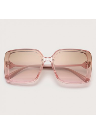 Rosewe Square Frame Metal Detail Pink TR Sunglasses - One Size