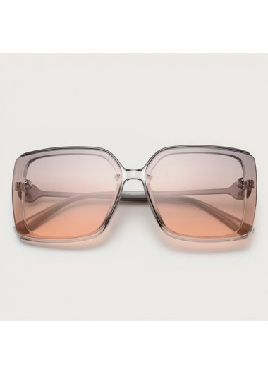 Rosewe Square Frame Metal Detail TR Orange Sunglasses - One Size