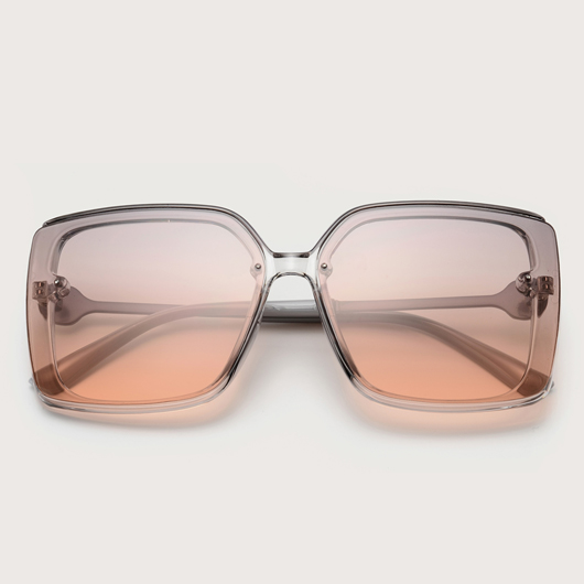 Square Frame Metal Detail TR Orange Sunglasses