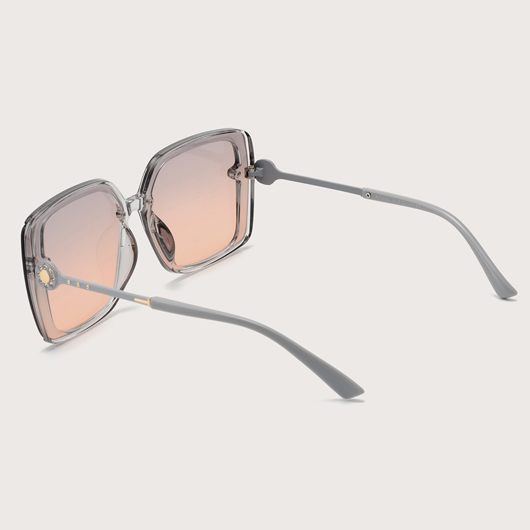 Square Frame Metal Detail TR Orange Sunglasses
