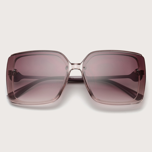 Square Frame Metal Detail TR Brown Sunglasses