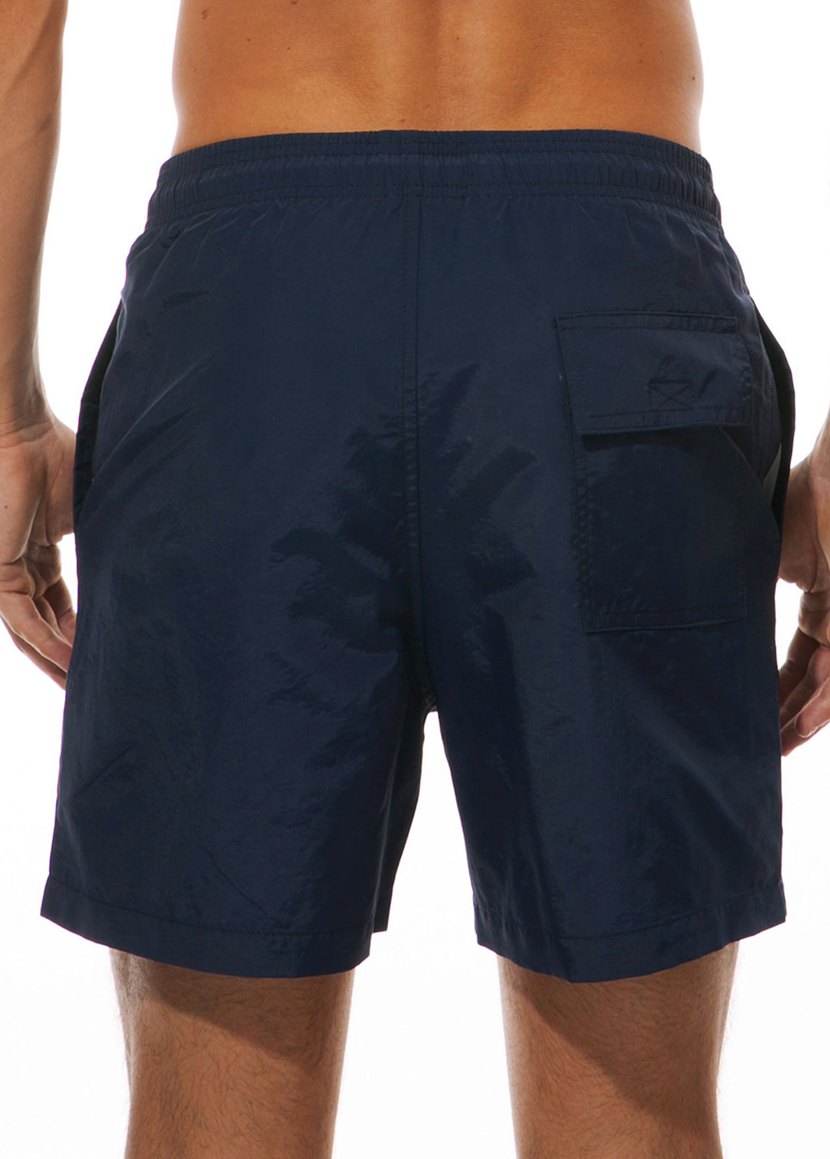 Navy Blue Breathable Mesh Waterproof Swim Trunks for Men