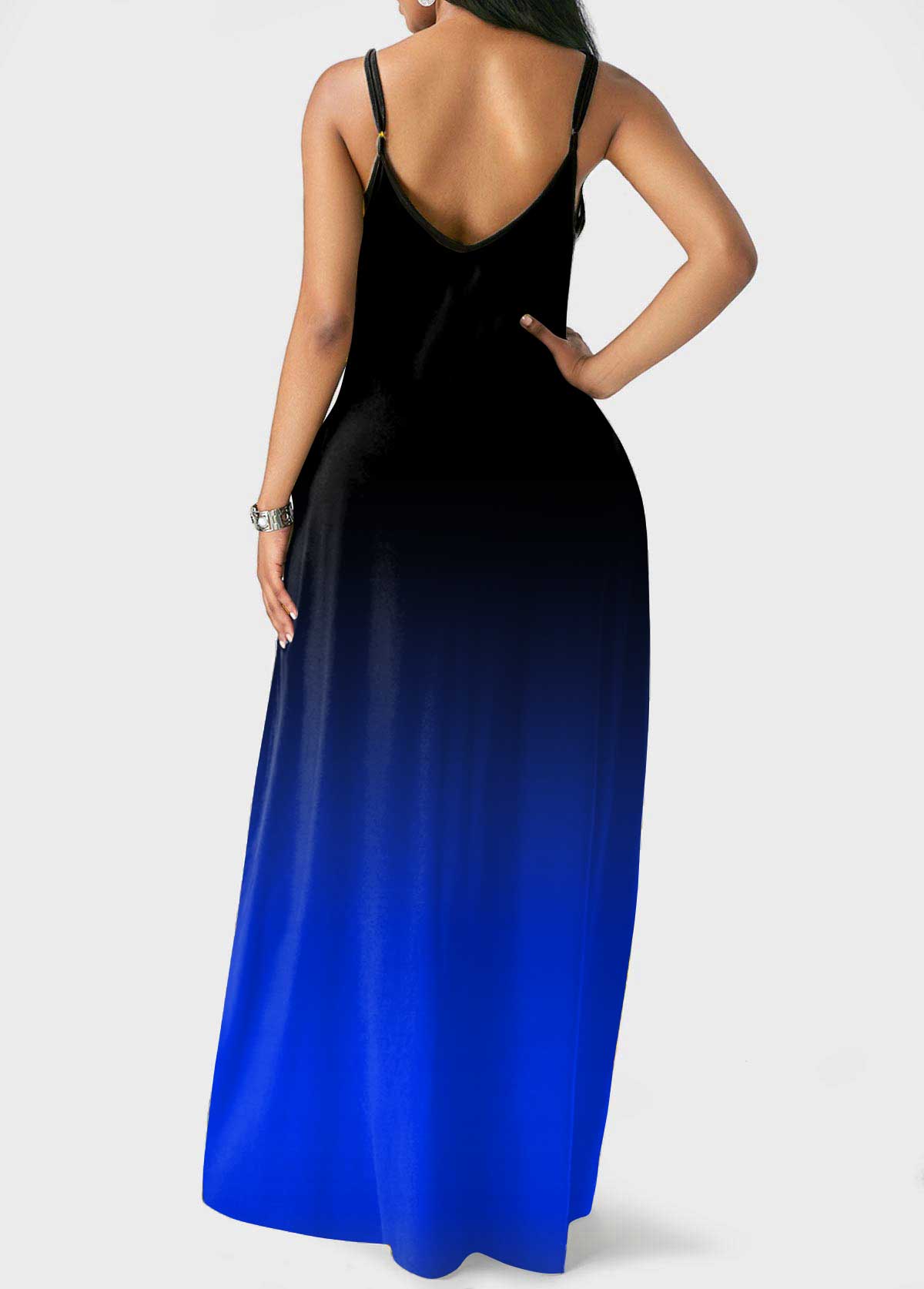Ombre Pocket Sapphire Blue Maxi Dress