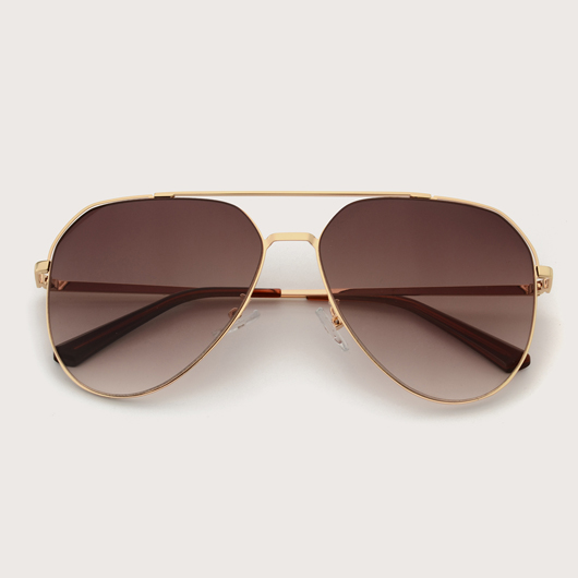 TR Metal Material Brown Sunglasses for Women