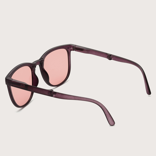Foldable Design Wine Red Sunglasses for Women
