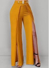 High Waisted Slit Design Ginger Pants
