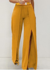 High Waisted Slit Design Ginger Pants